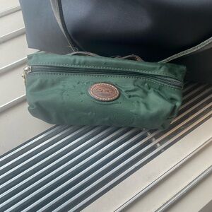 LONGCHAMP ‘11 LMTD FOREST GREEN 💚ED RARE MAKEUP WALLET Case SLIM GORG FLAWED